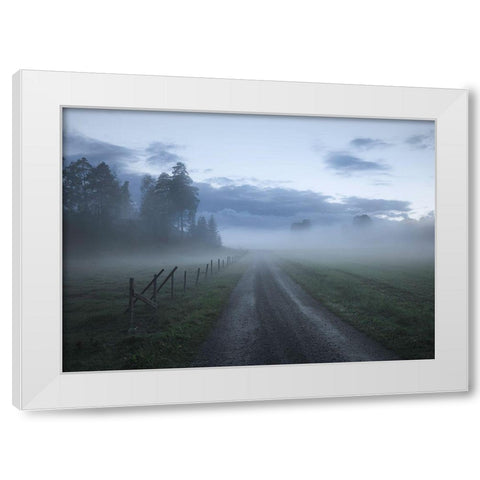 Moody Road White Modern Wood Framed Art Print by Lindsten, Christian
