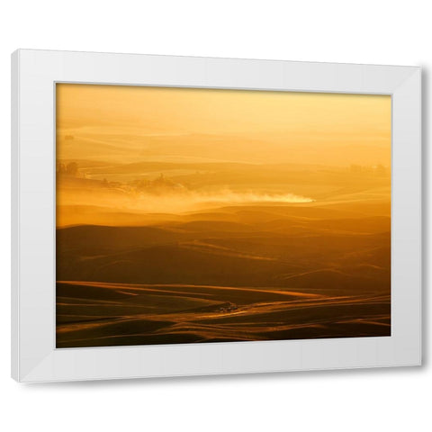 Field Of Streams White Modern Wood Framed Art Print by Fan, John