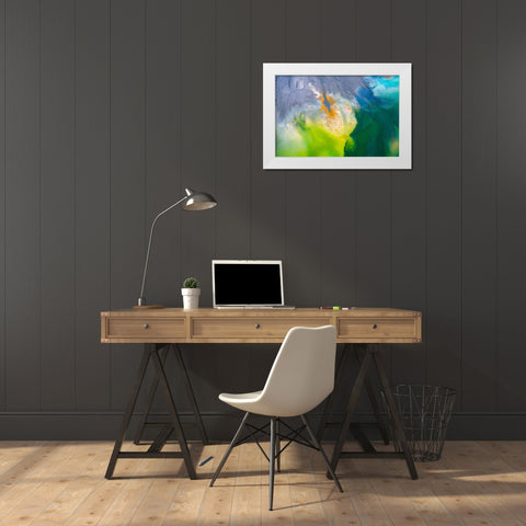 Toxicolors White Modern Wood Framed Art Print by Beata, Angyalosi