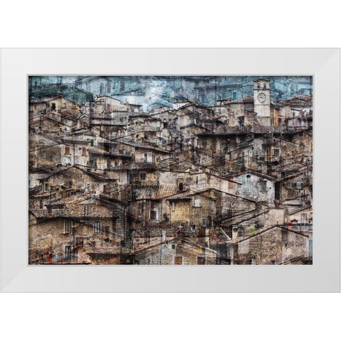 Scanno White Modern Wood Framed Art Print by Della Latta, Massimo