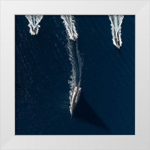 The Pursuit White Modern Wood Framed Art Print by Pelissier, Marc