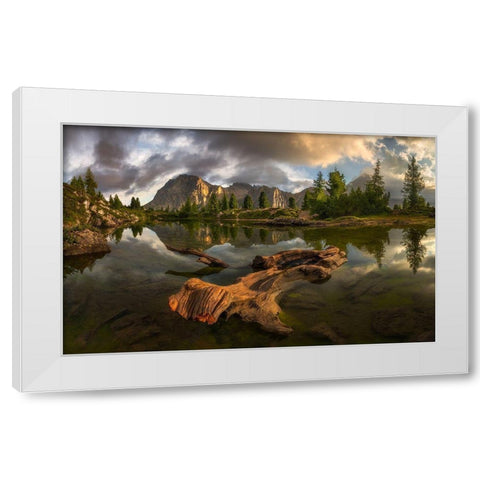 Untitled White Modern Wood Framed Art Print by Rojek, Tomasz
