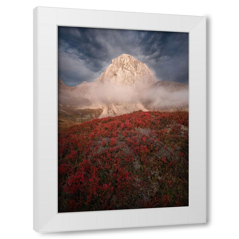 Autumn In The Mountains White Modern Wood Framed Art Print by Krivec, Ales