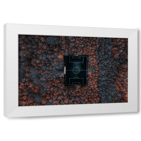 Playing In The Forest White Modern Wood Framed Art Print by Chiriaco, Carmine