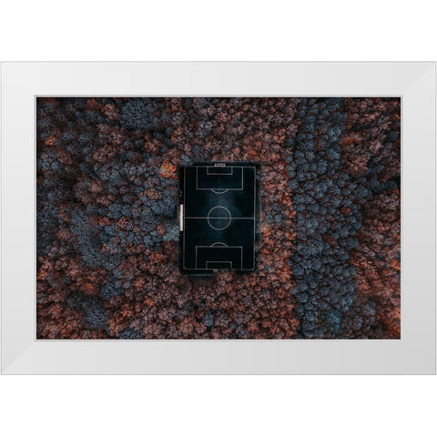 Playing In The Forest White Modern Wood Framed Art Print by Chiriaco, Carmine