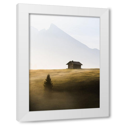 Seiser Alm White Modern Wood Framed Art Print by Muqa, Burim