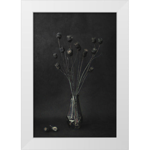 Dark White Modern Wood Framed Art Print by Kiral, Cicek