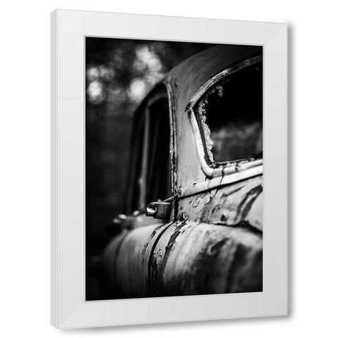 Scrap Car White Modern Wood Framed Art Print by Pettersson, Benny