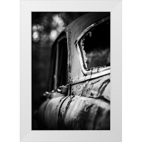 Scrap Car White Modern Wood Framed Art Print by Pettersson, Benny