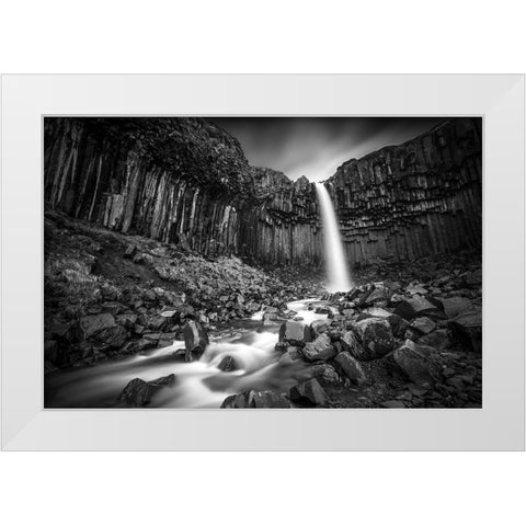 The Great Svartifoss White Modern Wood Framed Art Print by Kahila, Janne