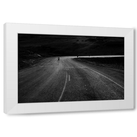 Bend White Modern Wood Framed Art Print by Sahin, Ramiz