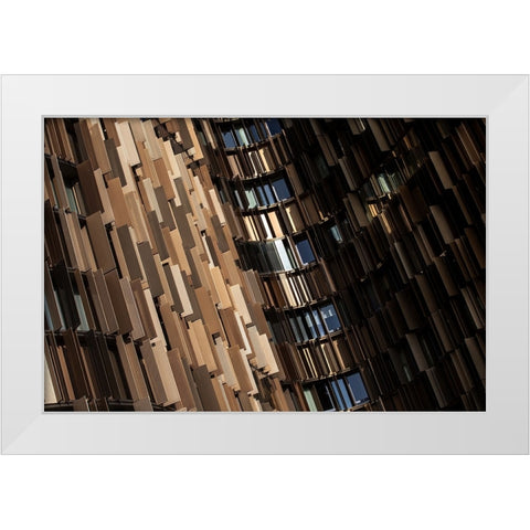 New Shapes White Modern Wood Framed Art Print by Tagliarino, Marco