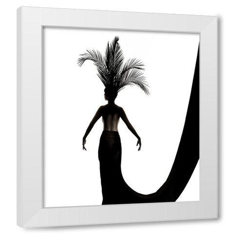 Palm Leaf Headdress White Modern Wood Framed Art Print by Kustas, Anders