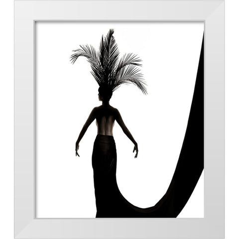 Palm Leaf Headdress White Modern Wood Framed Art Print by Kustas, Anders