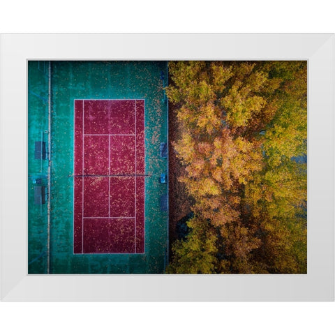 The Autumn Invasion White Modern Wood Framed Art Print by Manuel Martin, Jose