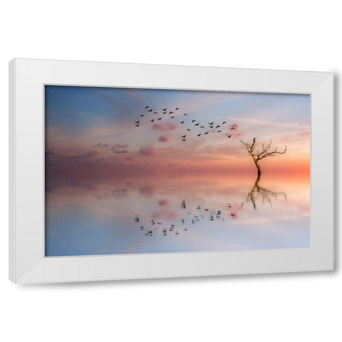 S.T. 006 White Modern Wood Framed Art Print by Gray, Dorian