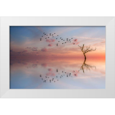 S.T. 006 White Modern Wood Framed Art Print by Gray, Dorian