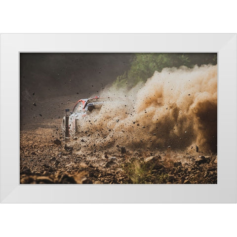 Eat My Dust White Modern Wood Framed Art Print by Szabo, Attila