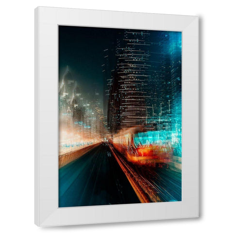 Look Into The Future White Modern Wood Framed Art Print by Chiriaco, Carmine