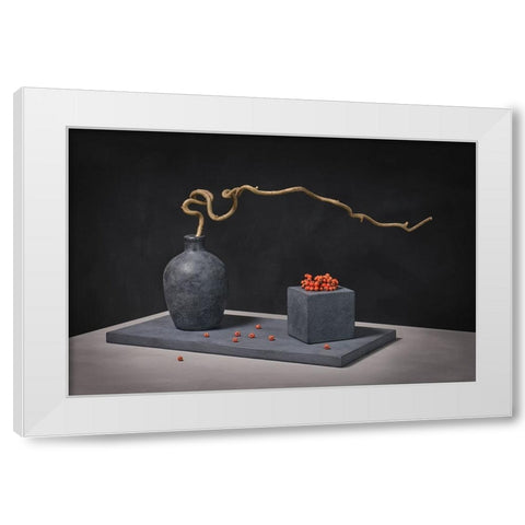 Corylus Avellana White Modern Wood Framed Art Print by Verot, Christophe