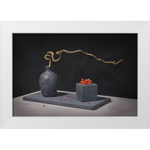 Corylus Avellana White Modern Wood Framed Art Print by Verot, Christophe