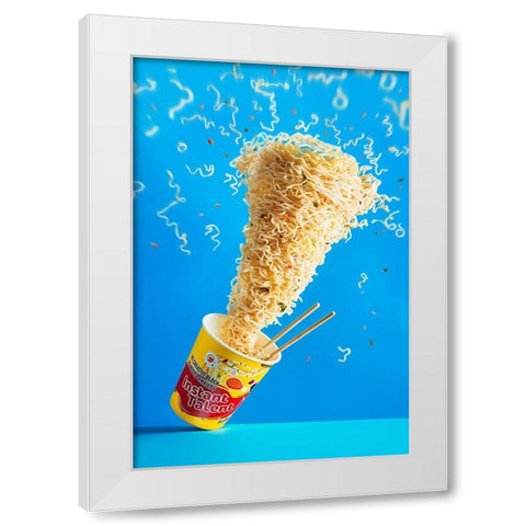 Never Do Art On An Empty Stomach White Modern Wood Framed Art Print by Belenko, Dina