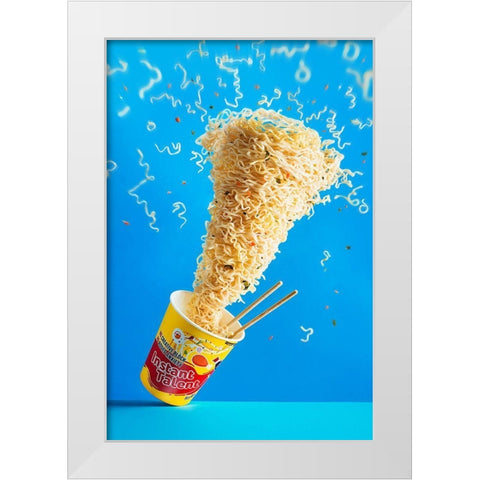 Never Do Art On An Empty Stomach White Modern Wood Framed Art Print by Belenko, Dina