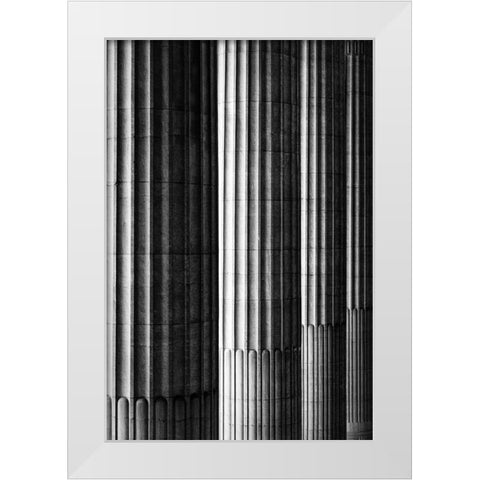 Pillars White Modern Wood Framed Art Print by Pfeiffer, Peter