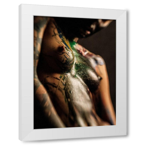 Untitled White Modern Wood Framed Art Print by Bousca, Bogdan