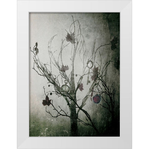 Moody Christmas White Modern Wood Framed Art Print by Devos, Delphine