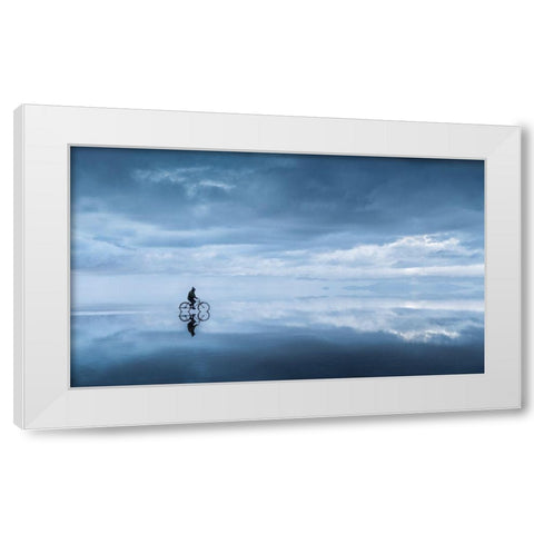 Walking In The Sky... White Modern Wood Framed Art Print by Kukrinov, Alexandr