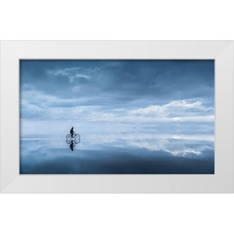 Walking In The Sky... White Modern Wood Framed Art Print by Kukrinov, Alexandr