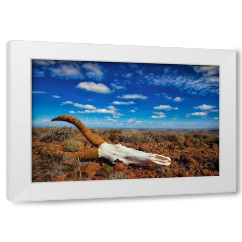 Harsh Land White Modern Wood Framed Art Print by Moreno, Mario