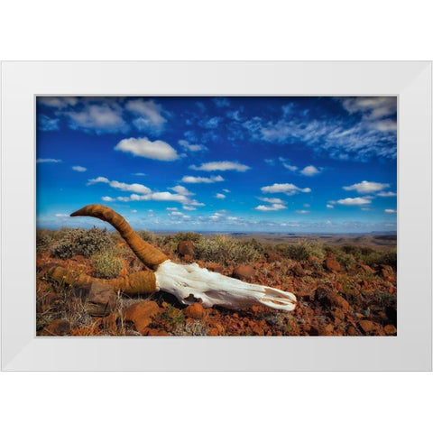 Harsh Land White Modern Wood Framed Art Print by Moreno, Mario