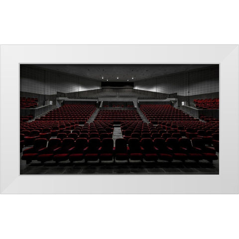 Empty Seats White Modern Wood Framed Art Print by Almasri, Muhammad