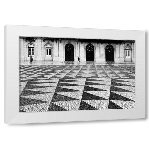 Lonely Town Lonely Street White Modern Wood Framed Art Print by Abrantes, Paulo