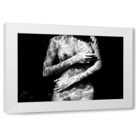 Underwater Nude I White Modern Wood Framed Art Print by Ross, Francisco