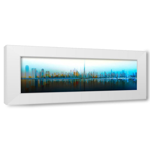 Dubai Skyline Day White Modern Wood Framed Art Print by Chiriaco, Carmine