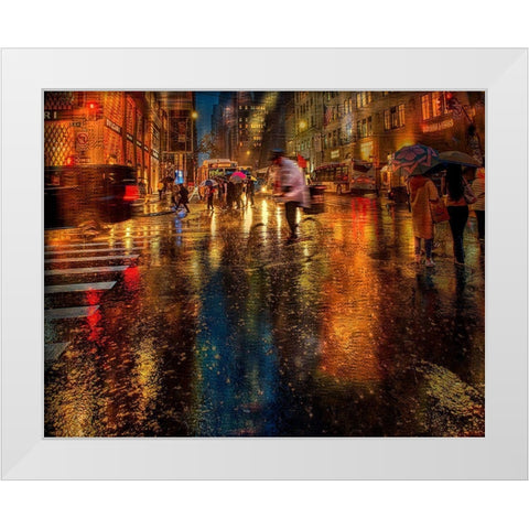 Cyclist White Modern Wood Framed Art Print by Ohlendorf, Anette