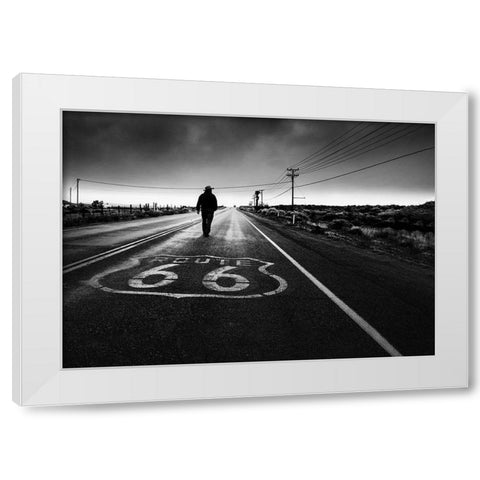 Historical Road White Modern Wood Framed Art Print by Guo, Leah