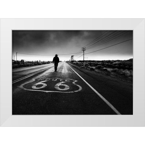 Historical Road White Modern Wood Framed Art Print by Guo, Leah