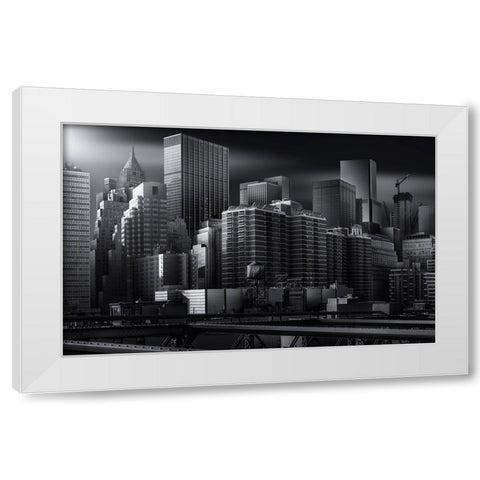 Dark City White Modern Wood Framed Art Print by Ruiz Dueso, Jorge