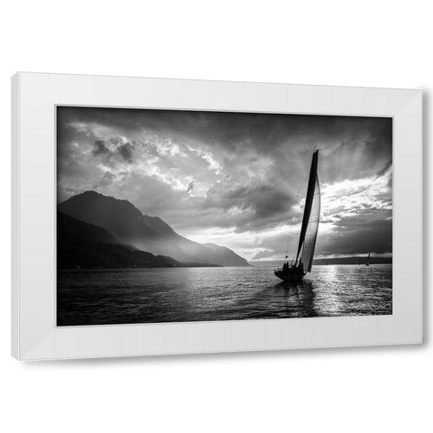 Bol Dor White Modern Wood Framed Art Print by Fangueiro, Jose