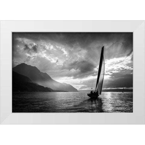 Bol Dor White Modern Wood Framed Art Print by Fangueiro, Jose