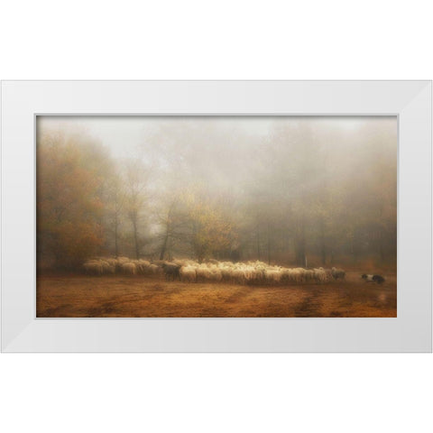 Foggy Memory From The Past White Modern Wood Framed Art Print by Dingemans, Saskia