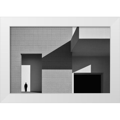 Fan Ho Effect White Modern Wood Framed Art Print by Joseph, Florentinus