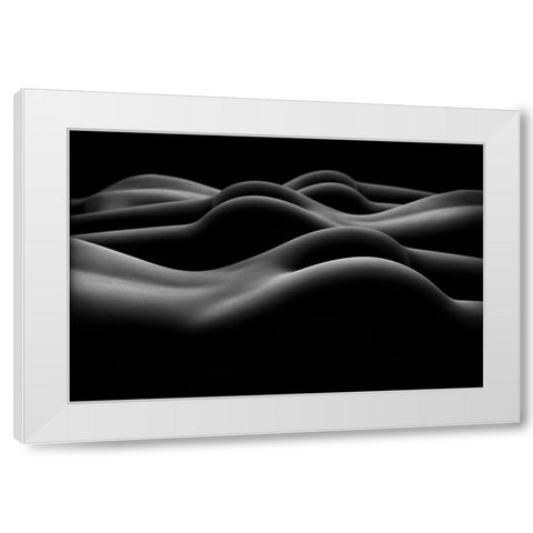 Untitled White Modern Wood Framed Art Print by Cloud, Mountain