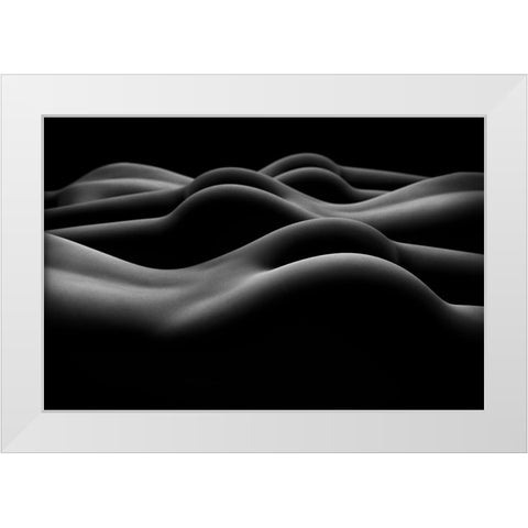 Untitled White Modern Wood Framed Art Print by Cloud, Mountain