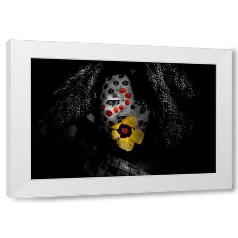 The Joker White Modern Wood Framed Art Print by Yosifov, Svetlin