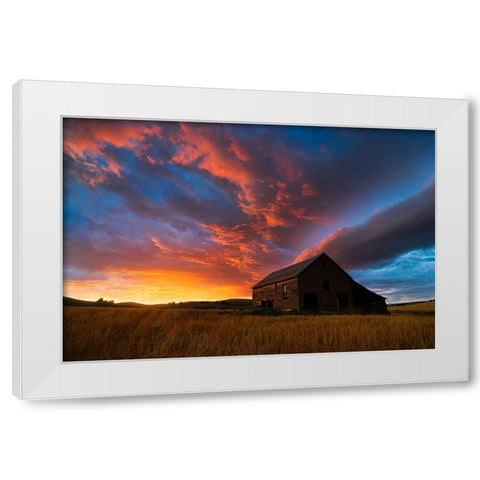 Witness Of Sunset White Modern Wood Framed Art Print by Fan, John